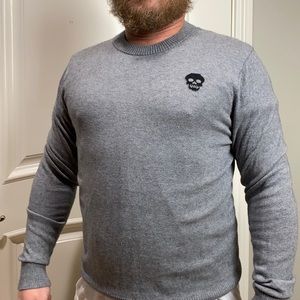 Grey Saks Fifth skeleton sweater 5% cotton 15% Cashmere worn a few times medium